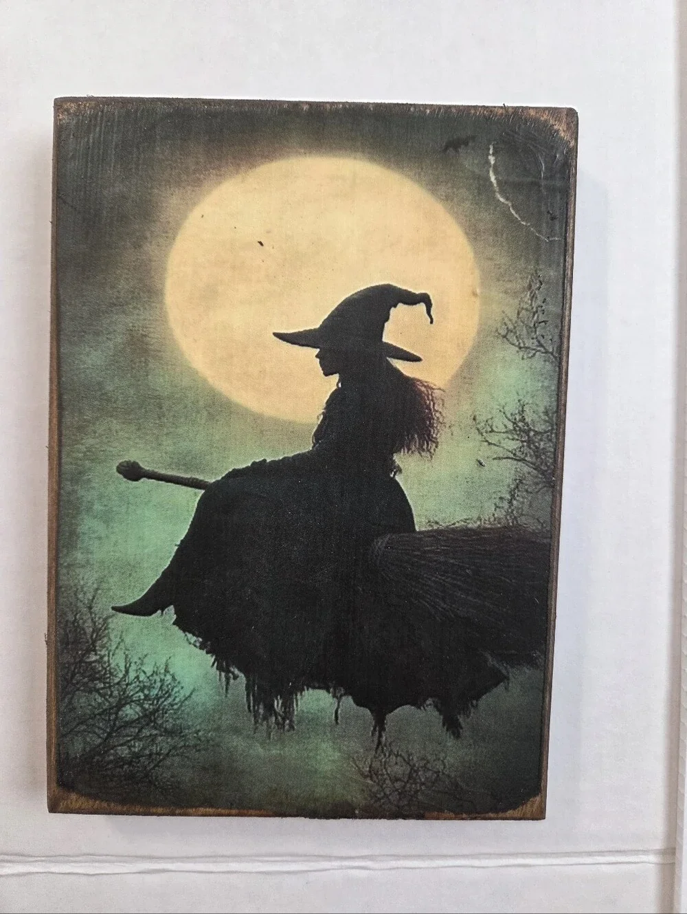 Vintage Style Black Witch Silhouette Wall Art